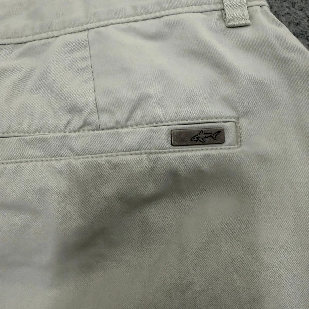 Greg Norman Tasso Elba Five Iron Golf Shorts Mens 36 Tan Khaki Cargo Zip Pocket